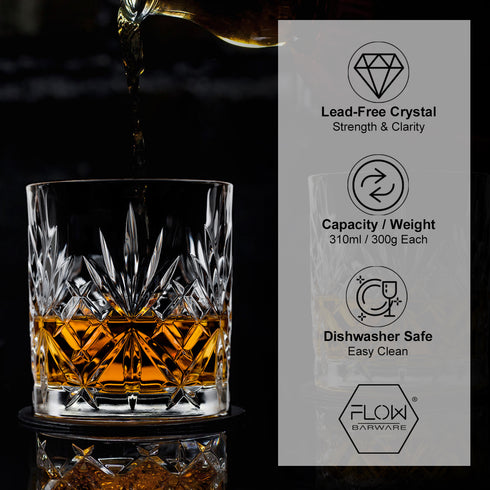 Classic Crystal Whisky Glasses Set of 6
